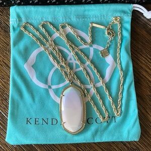 Kendra Scott White Iridescent Rae Pendant Necklace